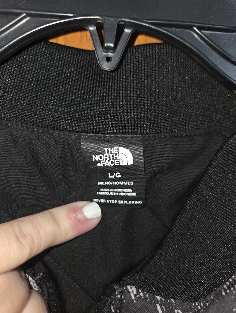 The North Face Jester Jacket Reversible Mens L Bomber Camo Black Gray Quilted